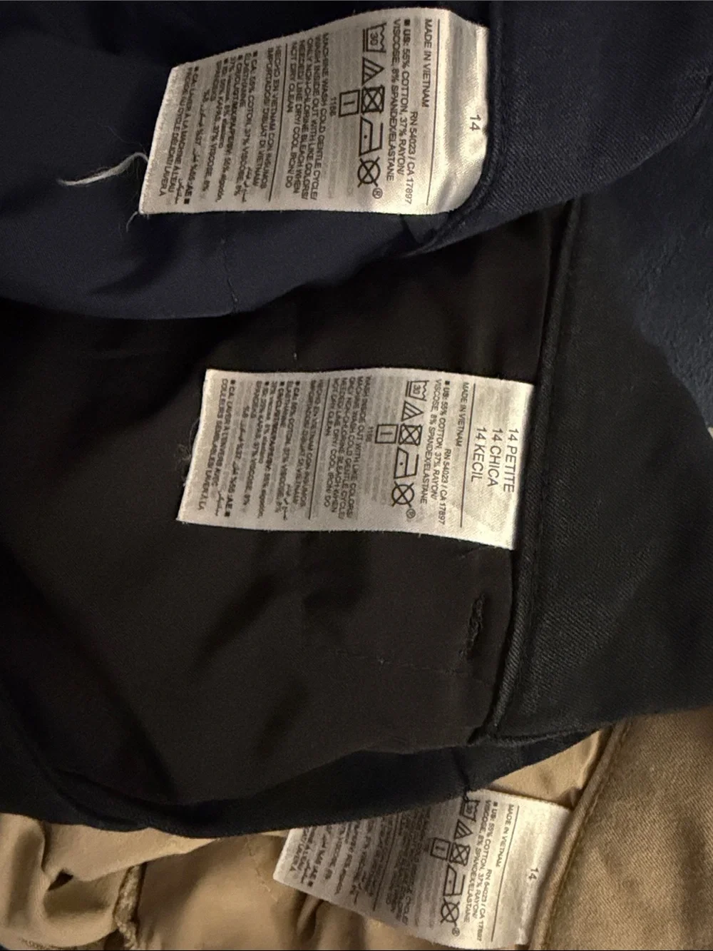 Trundle- 3 Pairs- Old Navy Men’s Pixie Chinos - Navy, Black & Khaki